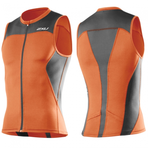 2XU G:2 Multi-sport singlet heren zwart-oranje 2015 MT3108a MT3108a